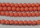 CTU1312 15.5 inches 6mm round synthetic turquoise beads