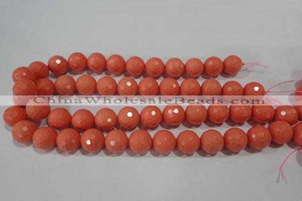 CTU1327 15.5 inches 16mm faceted round synthetic turquoise beads