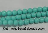 CTU1382 15.5 inches 6mm round synthetic turquoise beads