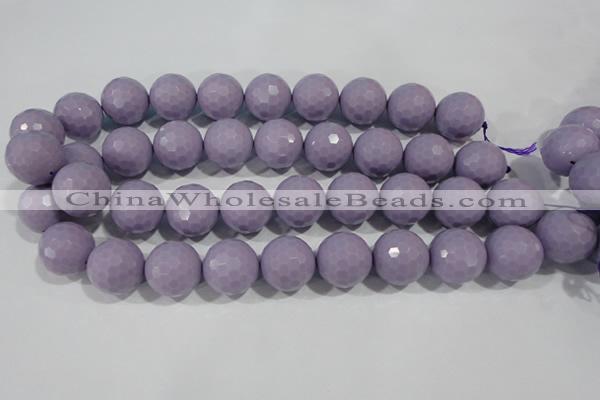 CTU1410 15.5 inches 4mm faceted round synthetic turquoise beads