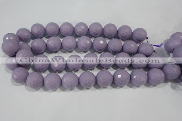 CTU1418 15.5 inches 20mm faceted round synthetic turquoise beads