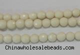 CTU1442 15.5 inches 6mm faceted round synthetic turquoise beads
