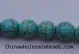CTU15 15.5 inches 12mm faceted round blue turquoise beads Wholesale