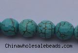 CTU15 15.5 inches 12mm faceted round blue turquoise beads Wholesale