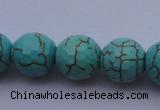 CTU16 15.5 inches 16mm faceted round blue turquoise beads Wholesale