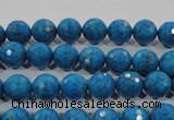 CTU1632 15.5 inches 8mm faceted round synthetic turquoise beads