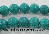 CTU1675 15.5 inches 12mm round synthetic turquoise beads