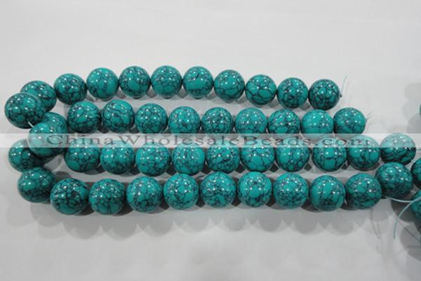 CTU1678 15.5 inches 18mm round synthetic turquoise beads