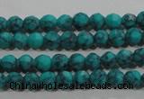 CTU1681 15.5 inches 4mm faceted round synthetic turquoise beads