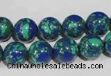 CTU1815 15.5 inches 12mm round synthetic turquoise beads