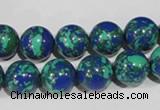 CTU1815 15.5 inches 12mm round synthetic turquoise beads