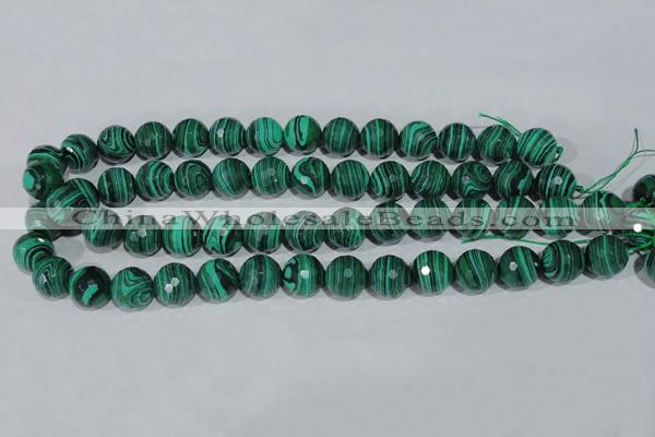 CTU1825 15.5 inches 12mm faceted round synthetic turquoise beads