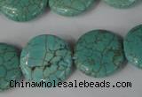 CTU1886 15.5 inches 20mm flat round imitation turquoise beads