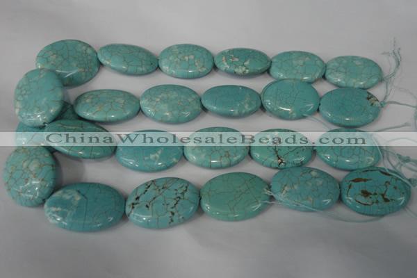 CTU1897 15.5 inches 25*35mm oval imitation turquoise beads