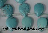 CTU1935 Top-drilled 13*18mm flat teardrop imitation turquoise beads