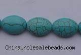 CTU20 15.5 inches 13*18mm oval blue turquoise strand beads Wholesale