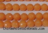 CTU2541 15.5 inches 8mm faceted round synthetic turquoise beads