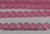 CTU2555 15.5 inches 4mm faceted round synthetic turquoise beads