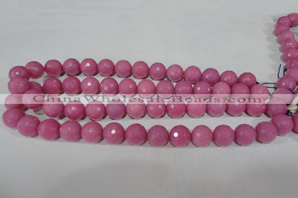 CTU2560 15.5 inches 14mm faceted round synthetic turquoise beads