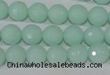 CTU2574 15.5 inches 10mm faceted round synthetic turquoise beads