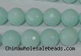 CTU2575 15.5 inches 12mm faceted round synthetic turquoise beads