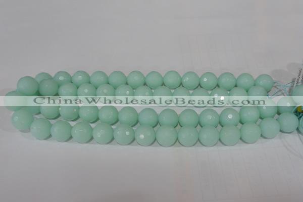 CTU2577 15.5 inches 16mm faceted round synthetic turquoise beads