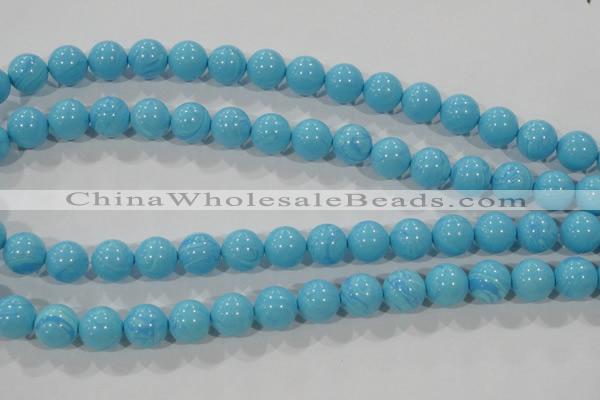 CTU2583 15.5 inches 10mm round synthetic turquoise beads