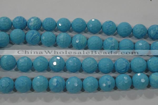 CTU2598 15.5 inches 20mm faceted round synthetic turquoise beads