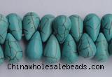 CTU27 14.5 inches 10*17mm teardrop blue turquoise beads Wholesale