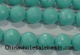 CTU2782 15.5 inches 8mm faceted round synthetic turquoise beads