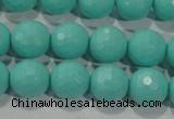 CTU2783 15.5 inches 10mm faceted round synthetic turquoise beads