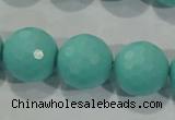 CTU2786 15.5 inches 16mm faceted round synthetic turquoise beads