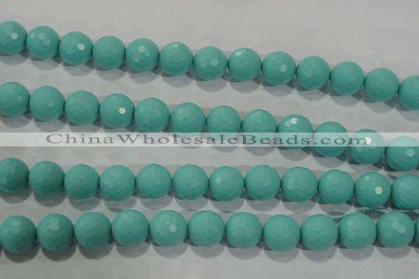 CTU2787 15.5 inches 18mm faceted round synthetic turquoise beads