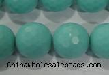 CTU2788 15.5 inches 20mm faceted round synthetic turquoise beads