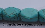 CTU29 15.5 inches 13*18mm faceted cuboid blue turquoise beads