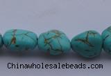 CTU30 15.5 inches 8*12mm freeform blue turquoise beads Wholesale