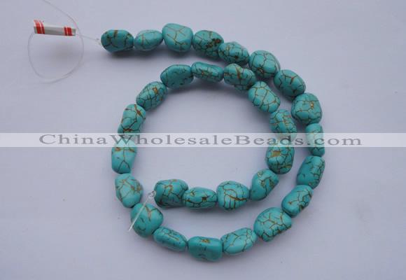 CTU30 15.5 inches 8*12mm freeform blue turquoise beads Wholesale