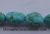 CTU31 15.5 inches 16*20mm freeform blue turquoise beads Wholesale