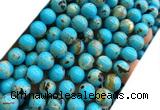 CTU3143 15 inches 8mm round gold vein howlite turquoise beads