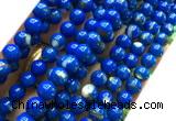 CTU3154 15 inches 6mm round gold vein howlite turquoise beads