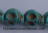 CTU32 15.5 inches 14*17*18mm skull shape blue turquoise beads