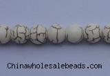 CTU34 15.5 inches 8mm round white turquoise strand beads Wholesale