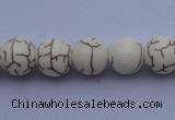 CTU35 15.5 inches 10mm round white turquoise strand beads Wholesale