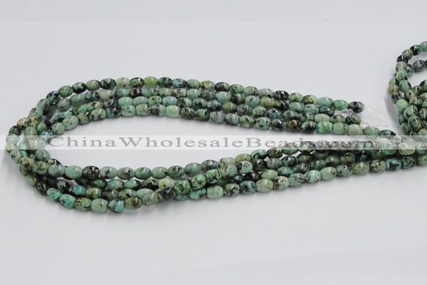 CTU407 15.5 inches 6*7mm rice African turquoise beads wholesale