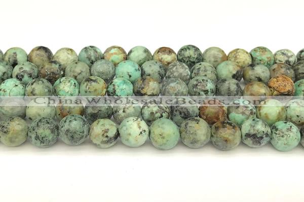 CTU527 15 inches 10mm faceted round African turquoise beads