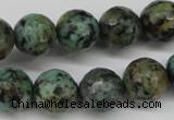 CTU555 15.5 inches 14mm faceted round African turquoise beads