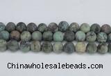 CTU567 15.5 inches 14mm round matte african turquoise beads