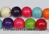 CTU704 15.5 inches 14mm round dyed turquoise beads wholesale