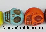 CTU713 15.5 inches 18*20*22mm skull dyed turquoise beads wholesale