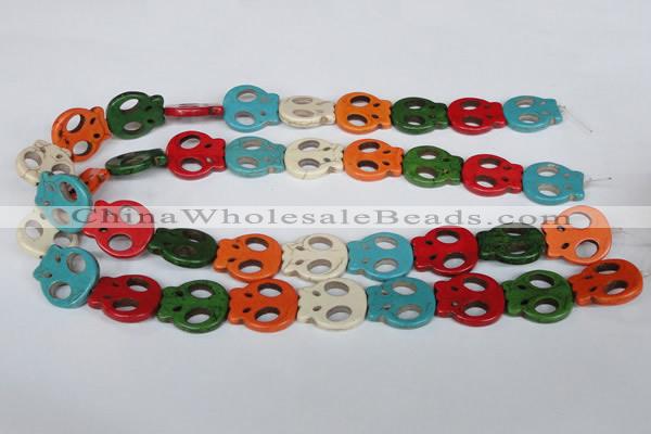 CTU736 15.5 inches 20*22mm skull dyed turquoise beads wholesale